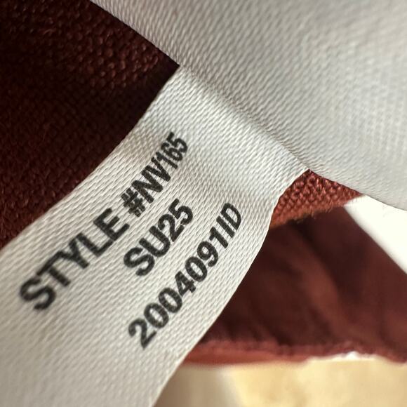 Madewell Slouchy Straight Pants in 100% Linen Henna Brown Relaxed US 10 NWT - Picture 13 of 15